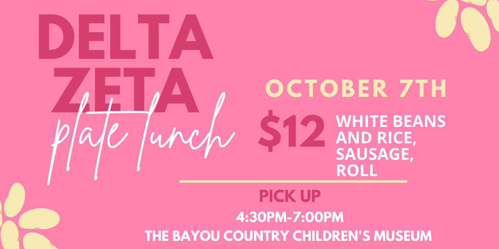 Delta Zeta Plate Lunch Fundraiser Delta Zeta